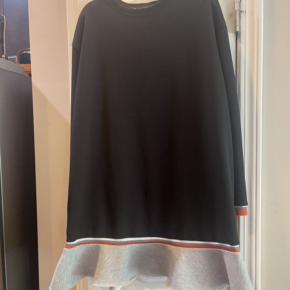 Zara Women’s Basic Collection Ruffled Black and Gray Dress - Med.